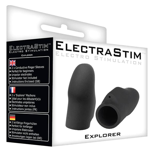 ElectraStim - Explorer Electro Stimulation Finger Sleeves (Black) Electrosex 609224031779 CherryAffairs