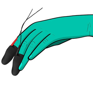 ElectraStim - Explorer Electro Stimulation Finger Sleeves (Black) Electrosex 609224031779 CherryAffairs
