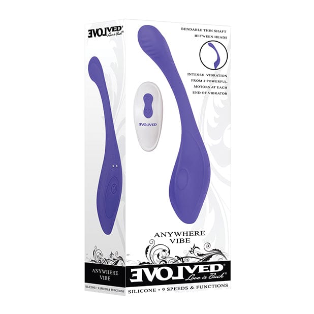 Evolved - Anywhere Vibe Remote Control Flexible Vibrator (Blue) Non Realistic Dildo w/o suction cup (Vibration) Rechargeable 625505233 CherryAffairs