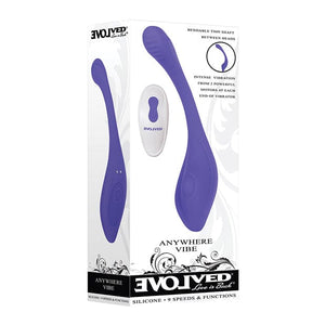 Evolved - Anywhere Vibe Remote Control Flexible Vibrator (Blue) Non Realistic Dildo w/o suction cup (Vibration) Rechargeable 625505233 CherryAffairs