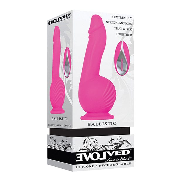 Evolved - Ballistic Silicone Rechargeable Dildo Vibrator (Pink) Realistic Dildo with suction cup (Vibration) Rechargeable 625495826 CherryAffairs