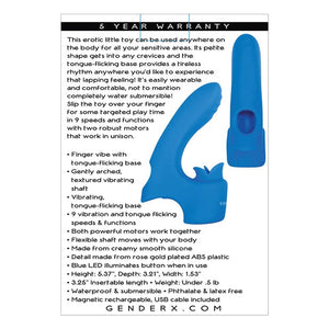 Evolved - Gender X Flick It Finger Vibrator Clit Massager (Blue) Clit Massager (Vibration) Rechargeable 625505997 CherryAffairs