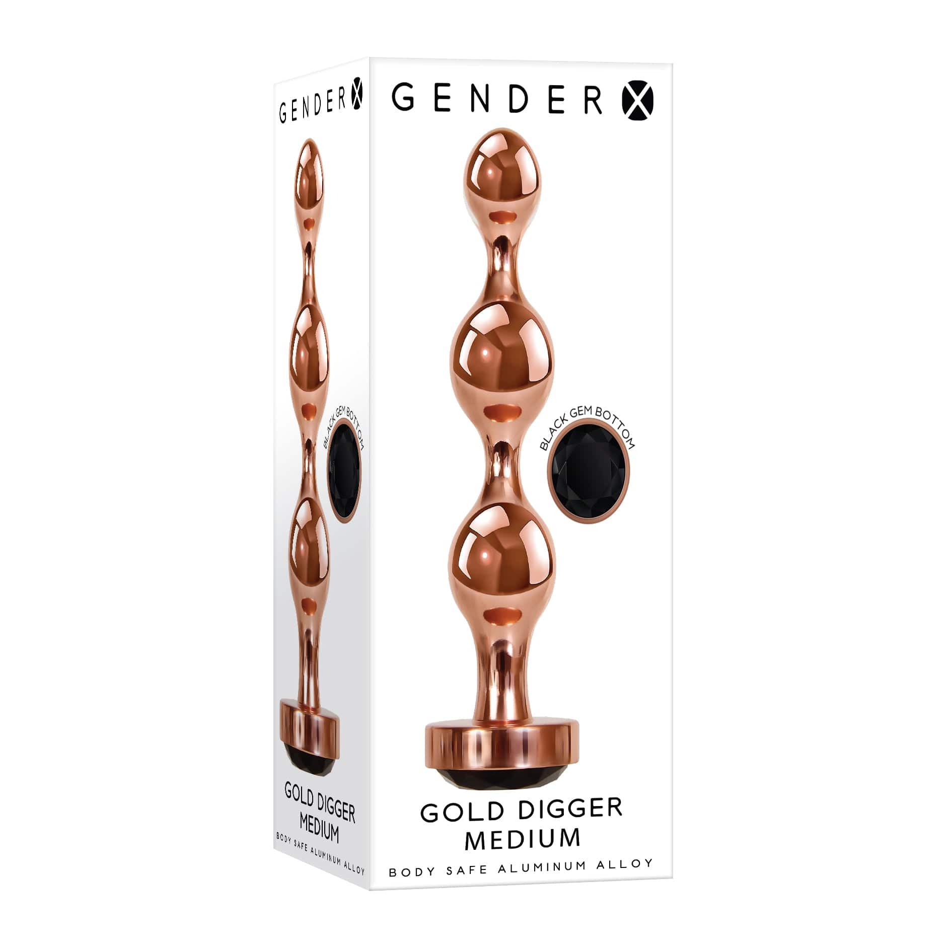 Evolved - Gender X Gold Digger Anal Beads Medium (Gold) Anal Beads (Non Vibration) 844477019130 CherryAffairs