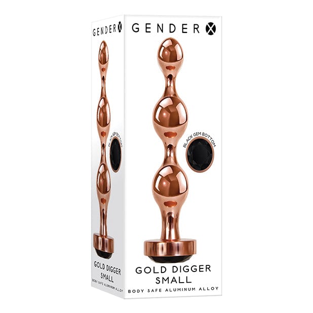 Evolved - Gender X Gold Digger Anal Beads Small (Rose Gold/Black) Anal Beads (Non Vibration) 625507445 CherryAffairs