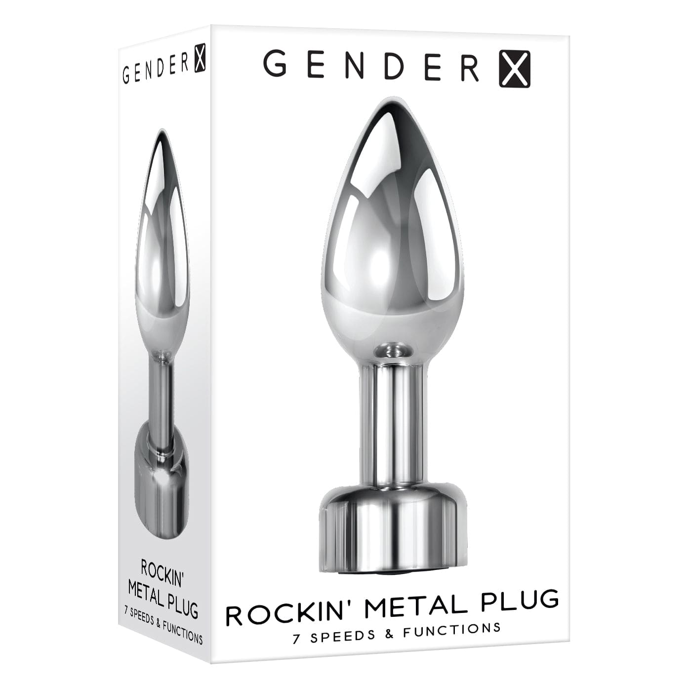 Evolved - Gender X Rockin Vibrating Metal Anal Plug (Silver) Metal Anal Plug (Vibration) Rechargeable 844477019086 CherryAffairs