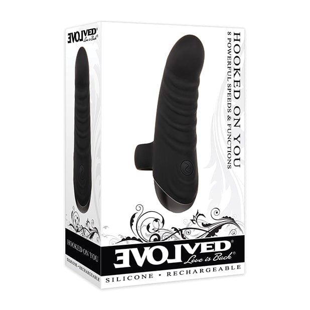 Evolved - Hooked on You Curved Finger Bullet Vibrator (Black) Clit Massager (Vibration) Rechargeable 625506721 CherryAffairs