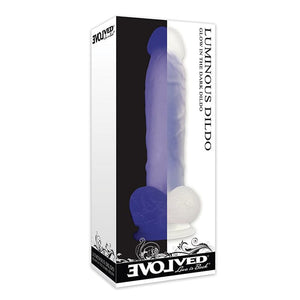 Evolved - Luminous Grow in the Dark Realistic Dildo with Balls 8" (Purple) Realistic Dildo with suction cup (Non Vibration) 625513618 CherryAffairs