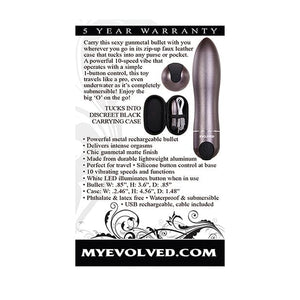 Evolved - Travel Gasm Bullet Vibrator (Grey) Bullet (Vibration) Rechargeable 622636199 CherryAffairs