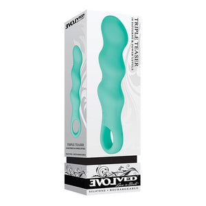 Evolved - Triple Teaser Silicone Rechargeable Vibrator (Teal) Anal Beads (Vibration) Rechargeable 625529373 CherryAffairs