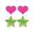 Fantasy Lingerie - Fashion Pasties Set Pack of 2 UV Reactive Neon Heart and Lace Star Pasties O/S (Green/Pink) Costumes 622637501 CherryAffairs
