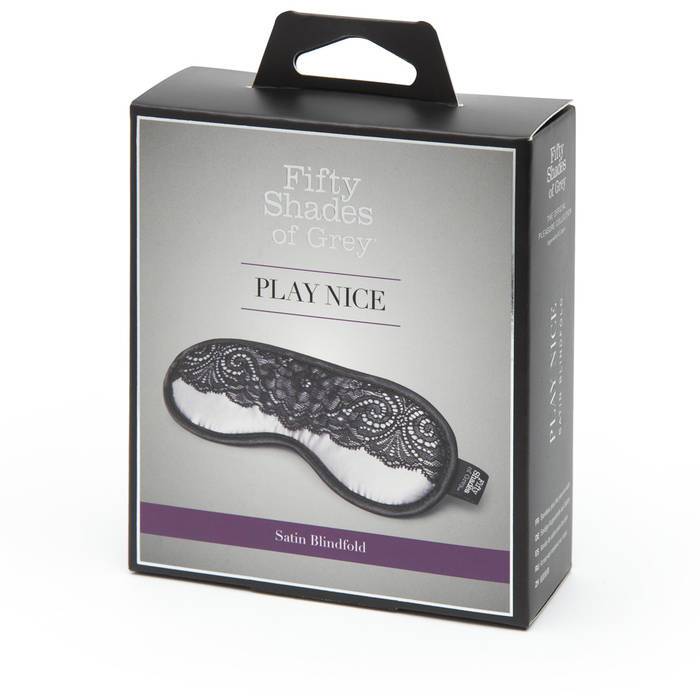 Fifty Shades of Grey - Play Nice Satin & Lace Blindfold (Grey) Mask (Blind) 5060462638789 CherryAffairs