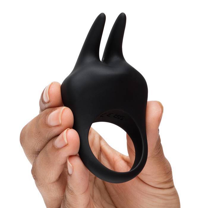 Fifty Shades of Grey - Sensation Rechargeable Vibrating Rabbit Love Ring (Black) Silicone Cock Ring (Vibration) Rechargeable 535822924 CherryAffairs