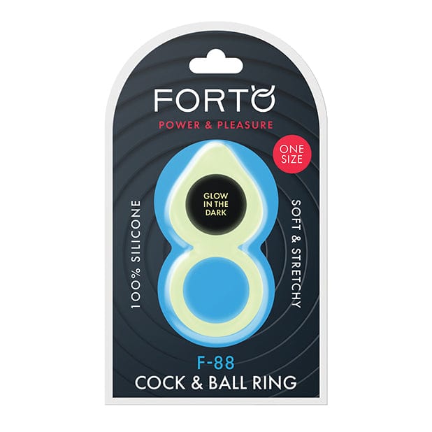 Forto - F 88 Silicone Double Cock and Ball Ring Glow in the Dark (Yellow) Silicone Cock Ring (Non Vibration) 663546902193 CherryAffairs