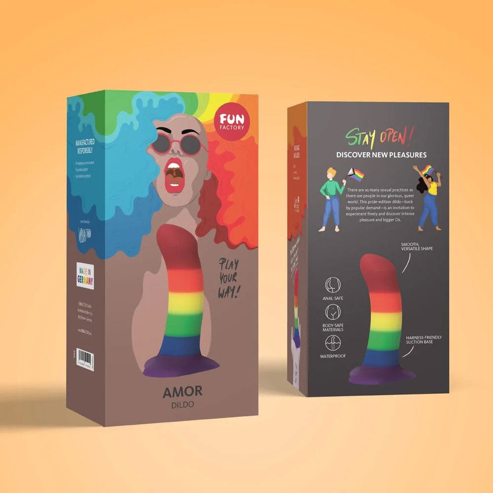 Fun Factory - Amor G Spot Dildo (Rainbow) Realistic Dildo with suction cup (Non Vibration) 4032498225005 CherryAffairs