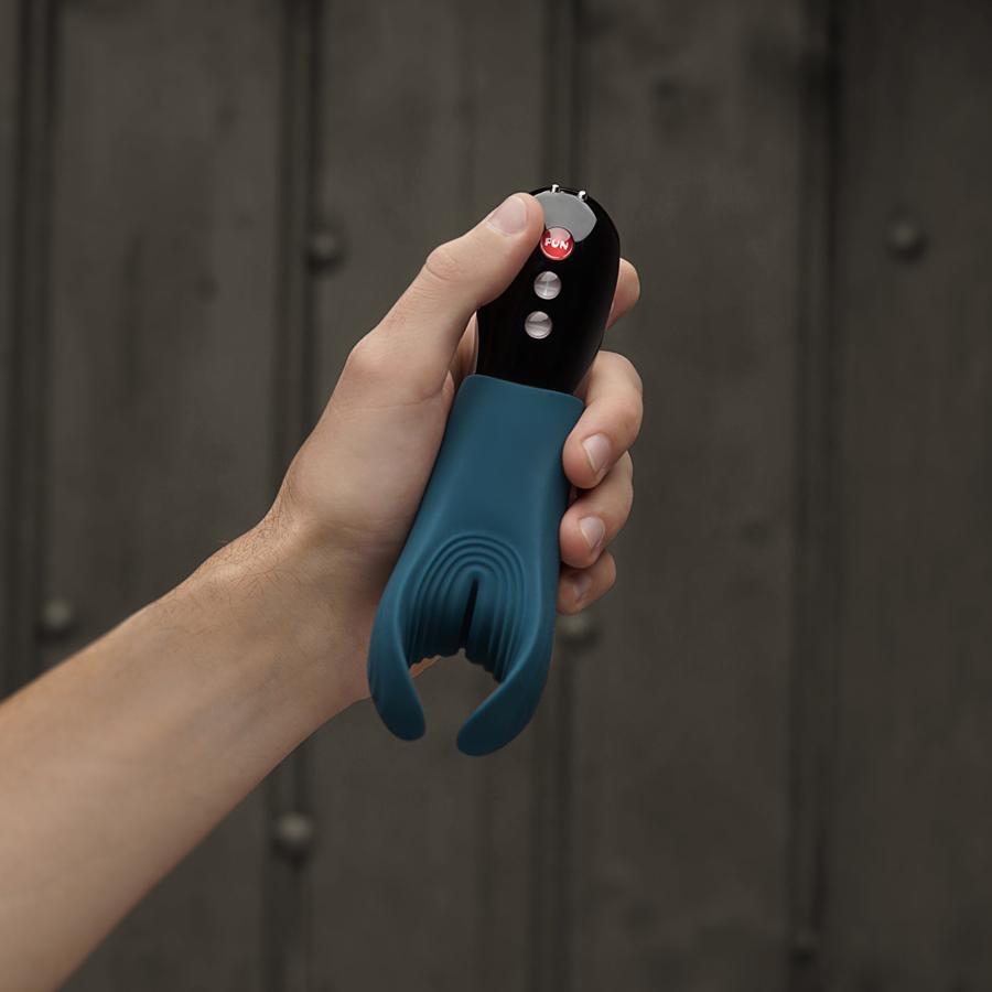 Fun Factory - Manta Vibrating Stroker (Blue Black) Masturbator Soft Stroker (Vibration) Rechargeable