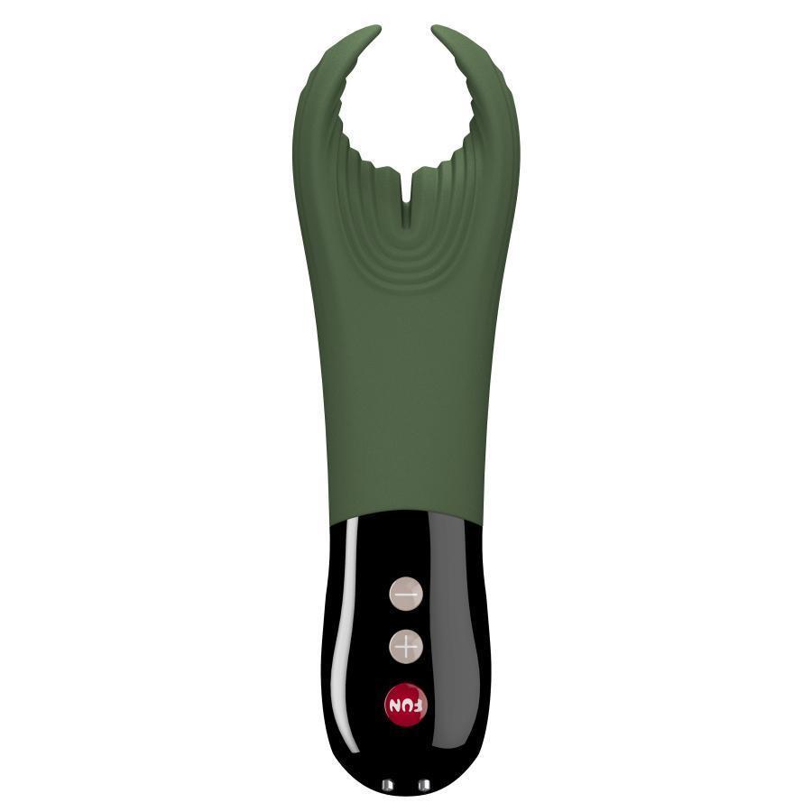 Fun Factory - Manta Vibrating Stroker (Moss Green) Masturbator Soft Stroker (Vibration) Rechargeable Durio Asia