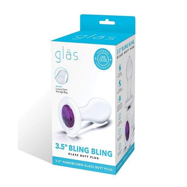 Glas - Bling Bling Glass Butt Plug 3.5&quot; (Clear) Glass Anal Plug (Non Vibration) 4890808238646 CherryAffairs