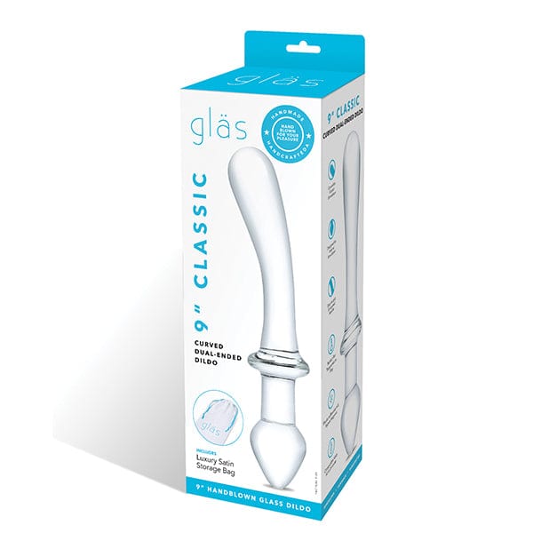 Glas - Classic Curved Dual Ended Glass Dildo 9&quot; (Clear) Glass Dildo (Non Vibration) 692796964 CherryAffairs