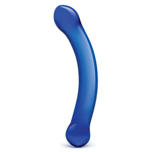 Glas - Curved G Spot Hand Blown Glass Dildo 6" (Blue) Glass Dildo (Non Vibration) 4890808205624 CherryAffairs