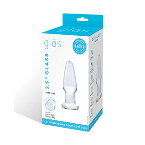 Glas - Glass Butt Plug Hand Blown Glass Dildo 3.5" (Clear) Glass Anal Plug (Non Vibration) 4890808169711 CherryAffairs