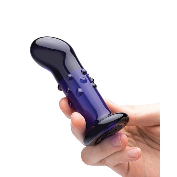 Glas - Remote Control Rechargeable Vibrating Glass Dotted G Spot P Spot Plug 4" (Blue) Glass Anal Plug (Vibration) Rechargeable 4890808250563 CherryAffairs