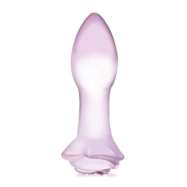 Glas - Rosebud Glass Butt Plug 5" (Pink) Glass Anal Plug (Non Vibration) 4890808238592 CherryAffairs
