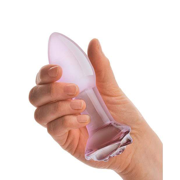 Glas - Rosebud Glass Butt Plug 5" (Pink) Glass Anal Plug (Non Vibration) 4890808238592 CherryAffairs