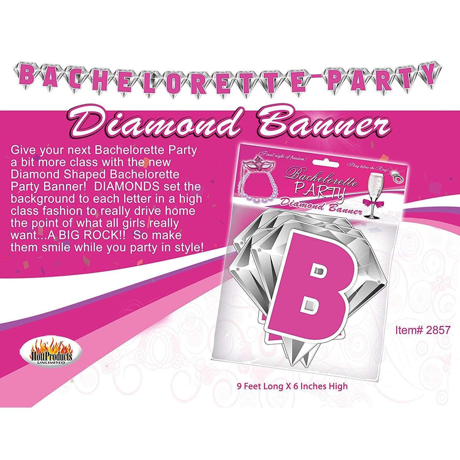 Hott Products -Bachelorette Party Diamond Banner (Pink) Bachelorette Party Novelties Durio Asia