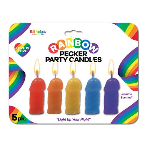 Hott Products - Rainbow Pecker Jasmine Scented Party Candles Pack of 5 (Multi Colour) Party Novelties 818631031429 CherryAffairs