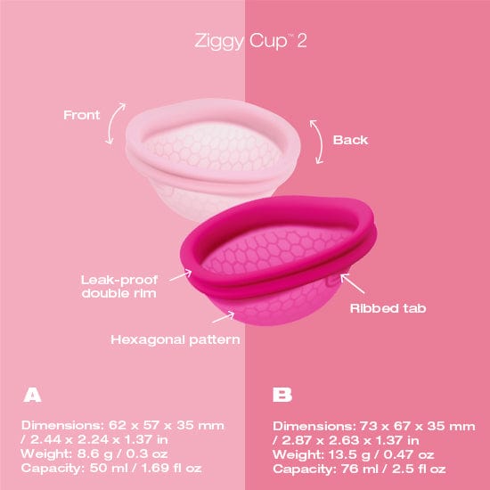Intimina - Ziggy Cup 2 Size B Menstrual Cup (Pink) Menstrual Cup 626137327 CherryAffairs