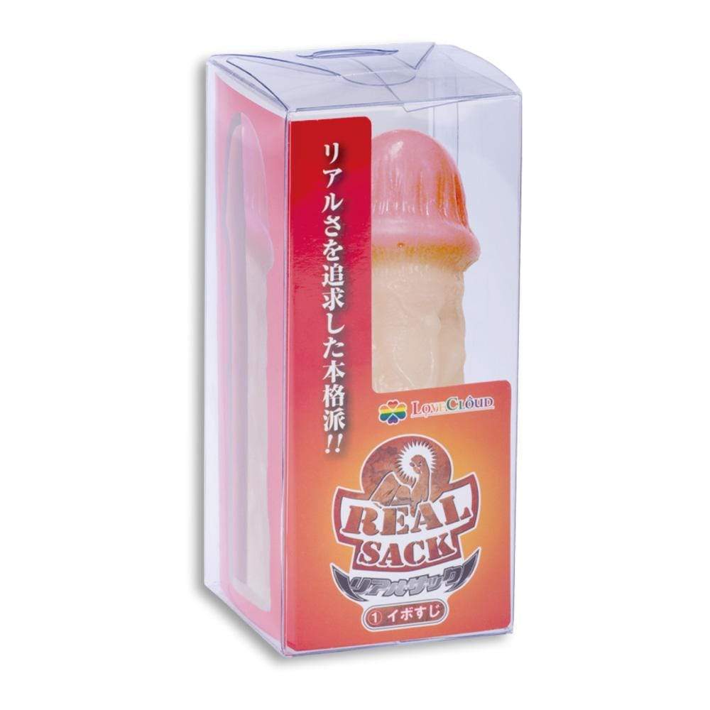 Kiss Me Love - Real Sack Ibo Line Penis Extension (Beige) Cock Sleeves (Non Vibration) Durio Asia