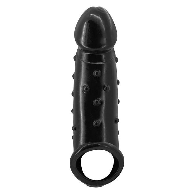 KMP - Oniikase Suck Continuous Projection Cock Sleeve with Ball Ring (Black) Cock Sleeves (Non Vibration) Durio Asia