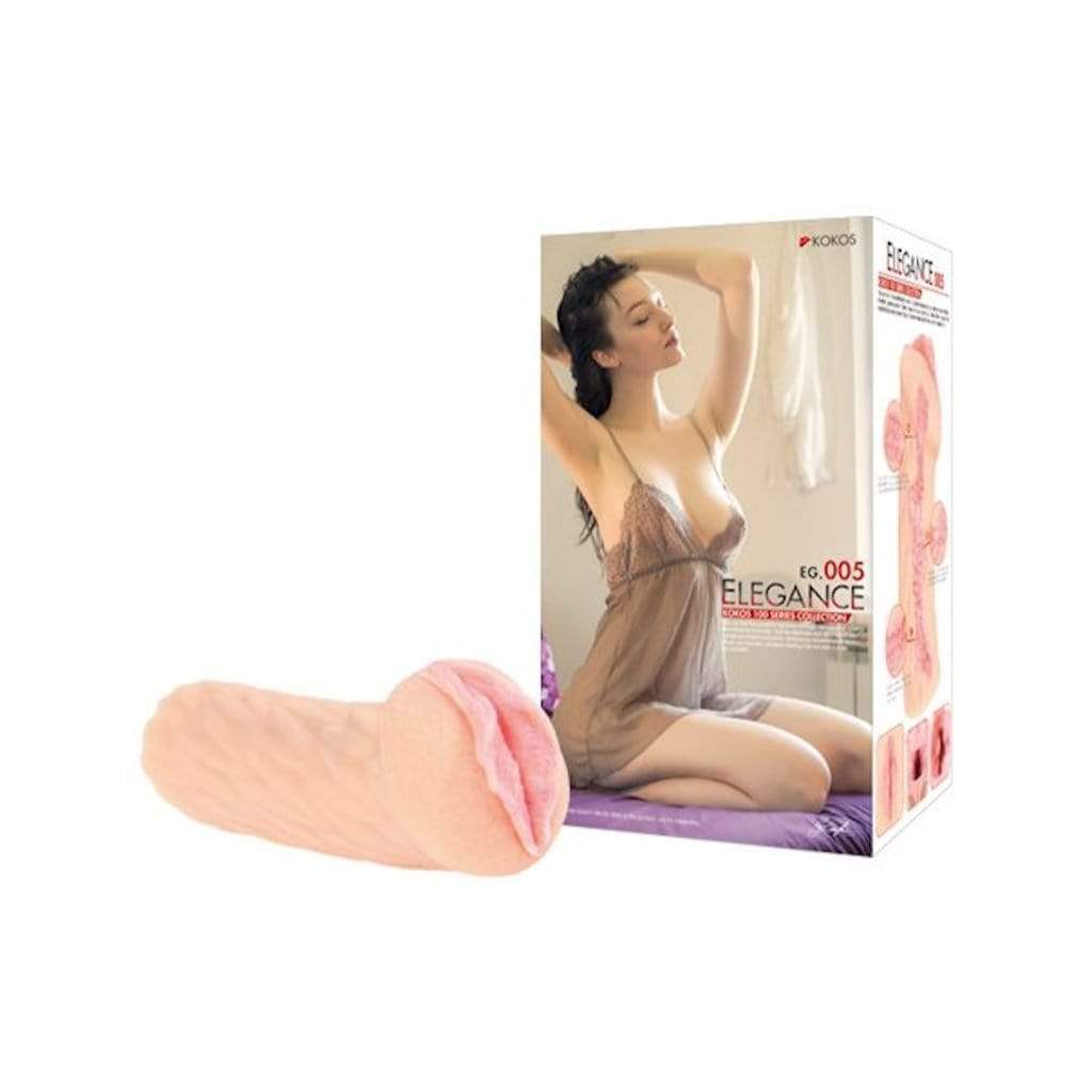 Kokos - Elegance Series 005 Double Layer Masturbator (Beige) Masturbator Vagina (Non Vibration) Durio Asia