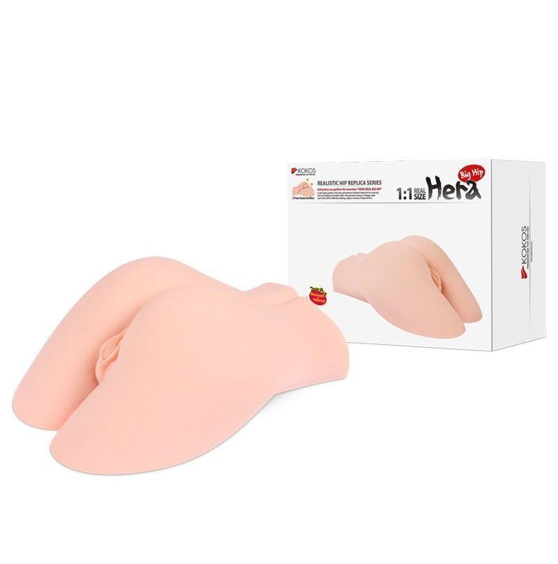 Kokos - Hera Big Hip with Vibration Meiki (Beige) Masturbator Vagina (Vibration) Non Rechargeable - CherryAffairs Singapore