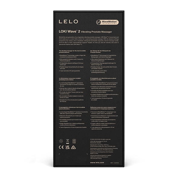 LELO - Loki Wave 2 Prostate Massager (Black) Prostate Massager (Vibration) Rechargeable 674786096 CherryAffairs