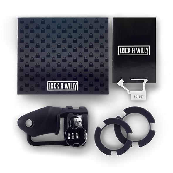 Lock A Willy - Cock Cage and Lock Set (Black) Silicone Cock Cage (Non Vibration) Singapore