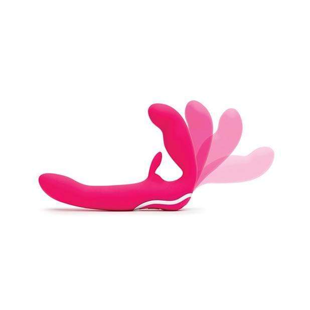 Love Honey - Happy Rabbit Strapless Strap on Vibrator (Pink) Strap On with Dildo for Reverse Insertion (Vibration) Rechargeable 5060020009433 CherryAffairs