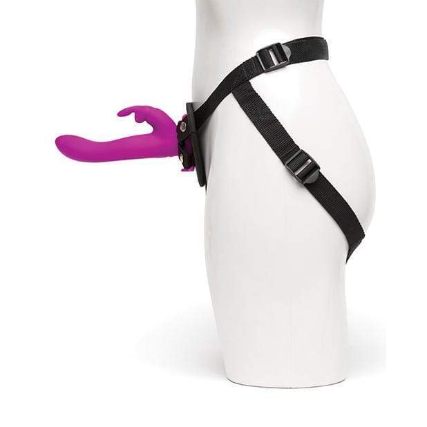 Love Honey - Happy Rabbit Vibrating Strap on Harness Set (Purple) Strap On with Non hollow Dildo for Female (Vibration) Rechargeable 5060020009426 CherryAffairs