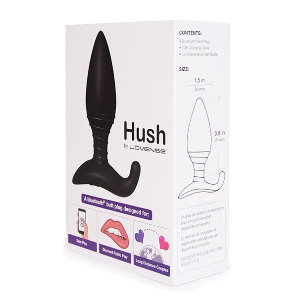 Lovense - Hush 2 App-Controlled Silicone Butt Plug 1.5" (Black) Anal Plug (Vibration) Rechargeable 714449810686 CherryAffairs