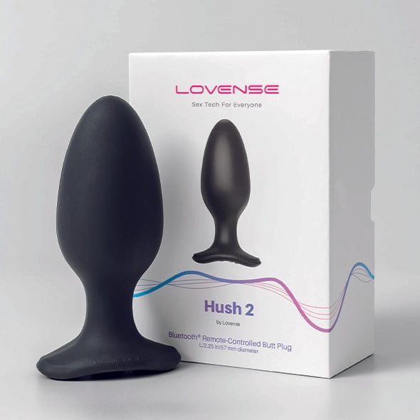 Lovense - Hush 2 App-Controlled Silicone Butt Plug 2.25&quot; (Black) Anal Plug (Vibration) Rechargeable 728360599827 CherryAffairs