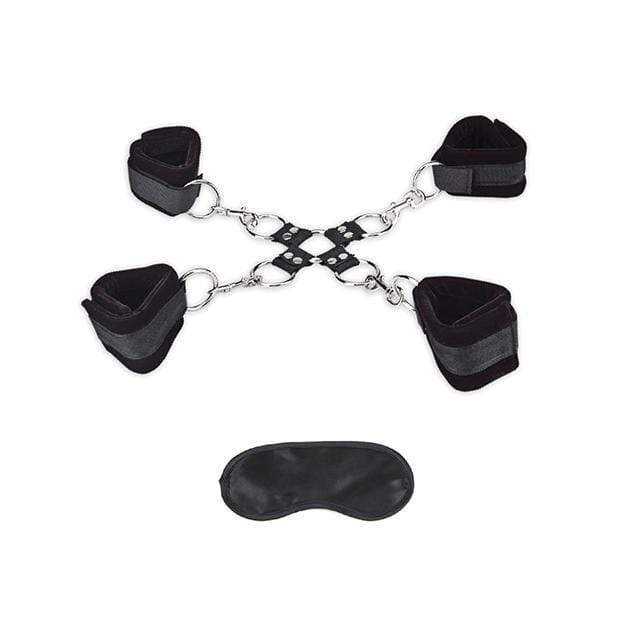 Lux Fetish - 5 Pc Soft Cuff Hogtie Set (Black) Hand/Leg Cuffs 4890808110478 CherryAffairs
