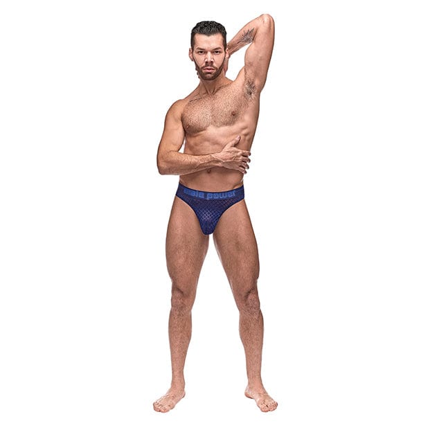 Male Power - Diamond Mesh Bong Thong Underwear L/XL (Blue) Gay Pride Underwear 845830085298 CherryAffairs