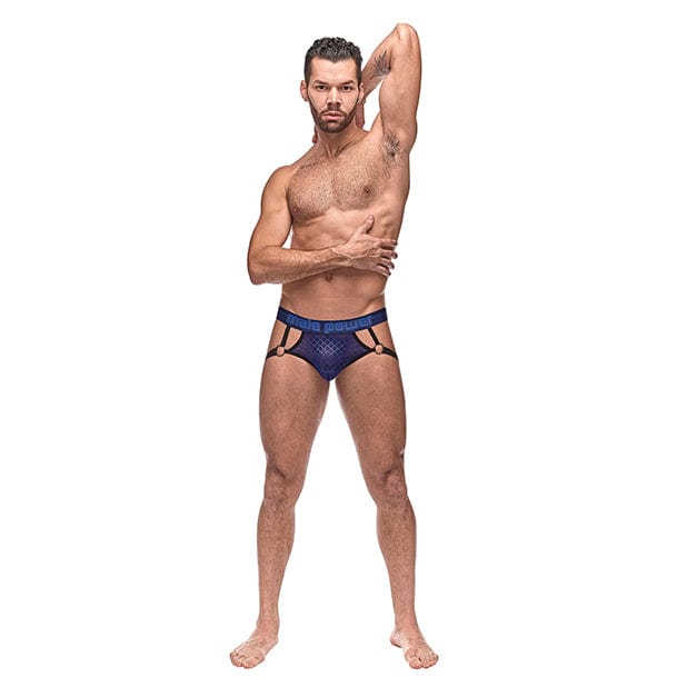 Male Power - Diamond Mesh Jock Underwear with Ring L/XL (Blue) Gay Pride Underwear 845830085311 CherryAffairs