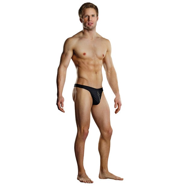 Male Power - Zipper Thong Underwear L/XL (Black) Gay Pride Underwear 845830043885 CherryAffairs