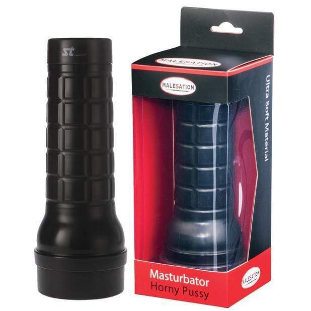 Malesation - Horny Pussy Ultra Soft Masturbator (Black) Masturbator Vagina (Non Vibration)