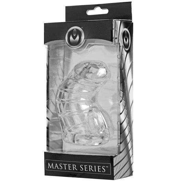 Master Series - Detained Soft Body Chastity Cage (Clear) Rubber Cock Cage (Non Vibration)