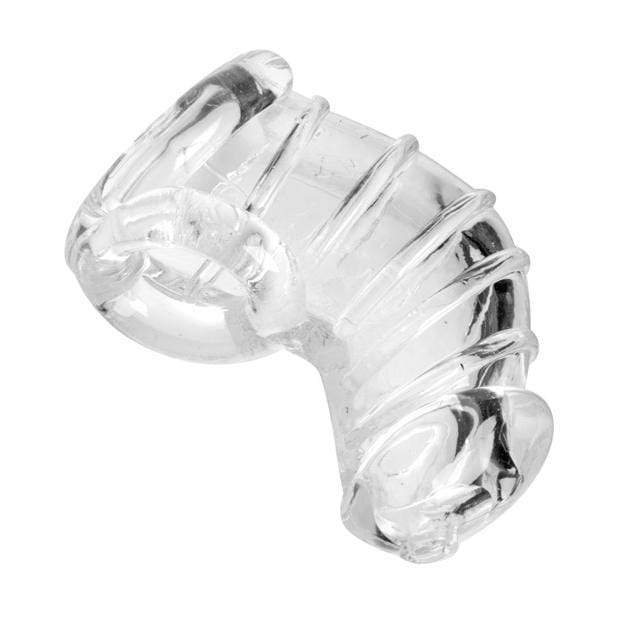 Master Series - Detained Soft Body Chastity Cage (Clear) Rubber Cock Cage (Non Vibration)
