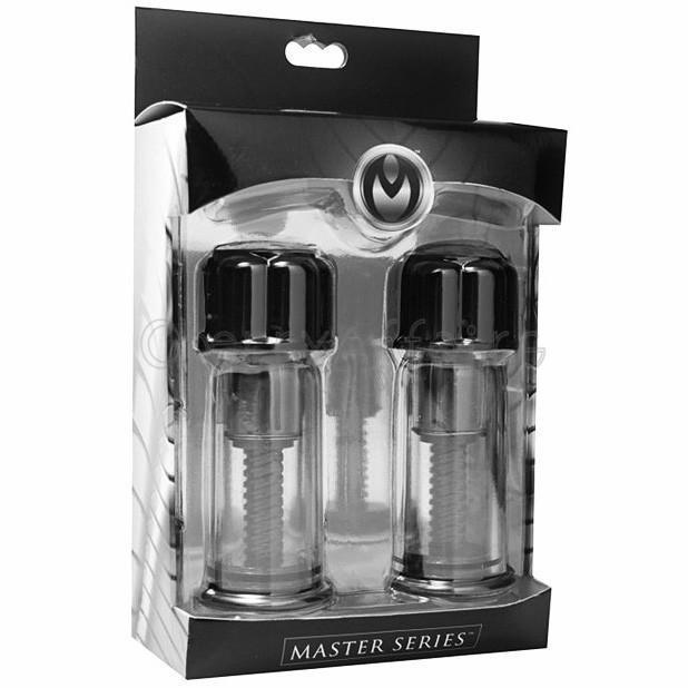 Master Series - Maxxx Power Twist Nipple Suckers (Black) Nipple Pumps (Non Vibration) - CherryAffairs Singapore