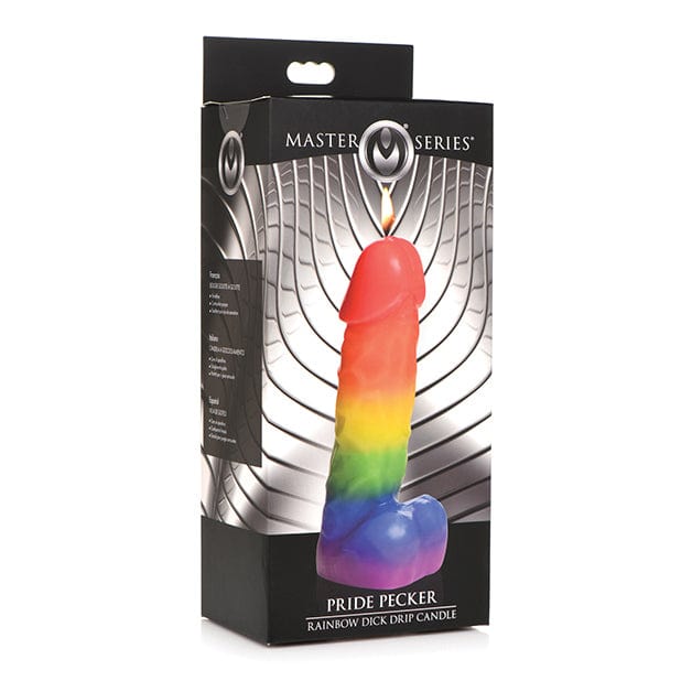 Master Series - Pride Pecker Dick Drip Candle Wax Play BDSM (Rainbow) BDSM (Others) 848518046901 CherryAffairs