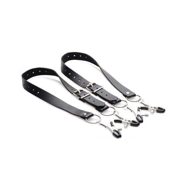Master Series - Spread Labia Spreader with Clamps (Black) Clitoral Clamps 848518028488 CherryAffairs